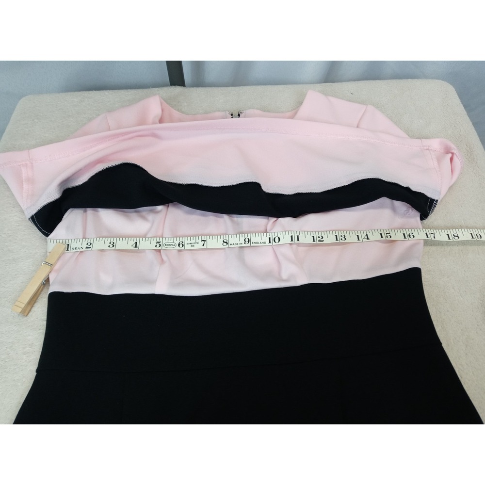 Tiana B Dress Womens Size 6 Sheath Pink Black Colorblock Career Work Cocktail - Picture 9 of 9